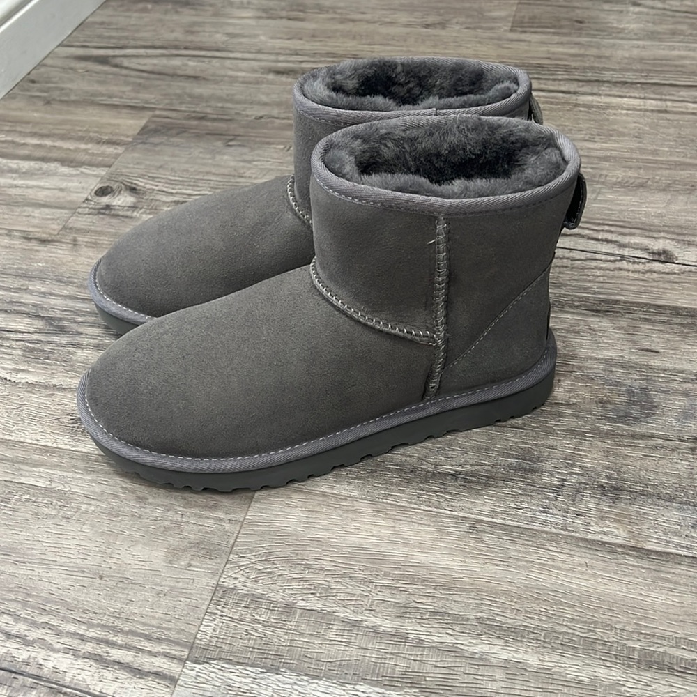 New UGG Gray Classic Mini Boots
